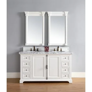 Providence Cottage White Oak and Wood Veneer 60-Inch Double Vanity Cabinet