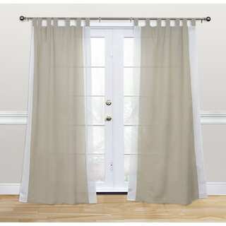 Kosas Home Harvey 84-inch White Cotton and Linen Tab-top Curtain Panel