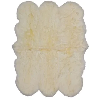 ecarpetgallery Handmade Sheepskin Ivory Wool Rug (5' x 6')