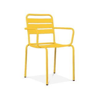 Paris Yellow Metal 4-piece Stackable Arm Chair Set