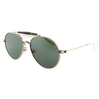 Givenchy GV 7012 AOZ Matte Gold Metal Aviator Green Lens Sunglasses