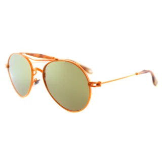 Givenchy GV 7012 TI1 Orange Metal Aviator Gold Mirror Lens Sunglasses