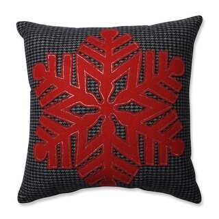 Pillow Perfect Single Red Snowflake Black-Red 16-inch Throw Pillow