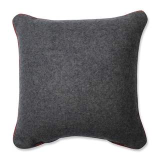 Pillow Perfect Merry Christmas Words Grey-Red 11.5-inch Throw Pillow
