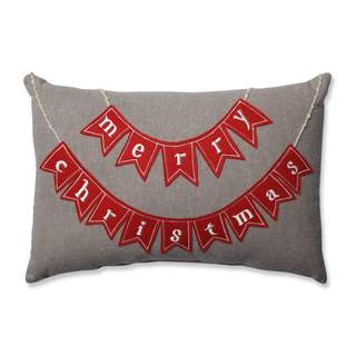 Pillow Perfect Country Home Merry Christmas Red/Biscuit Rectangular Throw Pillow