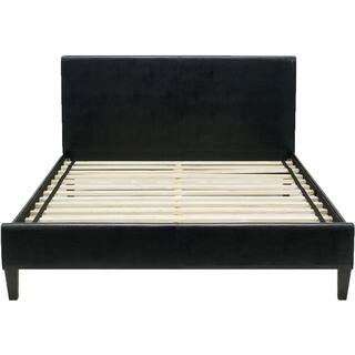 Hanover Downtown Black Leather Queen Platform Bed
