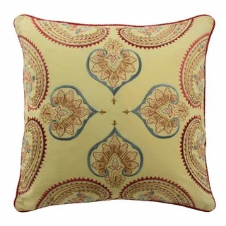 Waverly 'Swept Away' 18-inch Multicolored Cotton Embroidered Decorative Throw Pillow