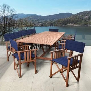 Amazonia Orlando Blue 13-piece Double-leaf Extendable Rectangular Patio Dining Set