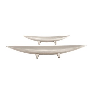 Ivory Steel Canoe Bowls (Set of 2)
