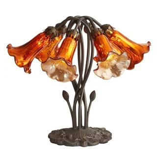 River Of Goods Burnt Orange Mercury Glass 16.75-inch 6 Lily Downlight Accent Lamp
