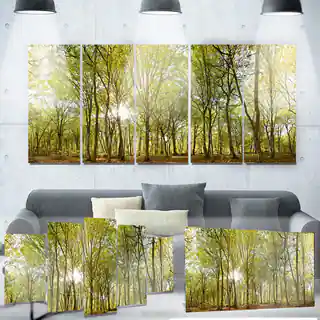 Designart 'Green Forest Panoramic View' Landscape Photo Metal Wall Art