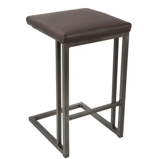 Brown Metal and Wood Counter Stools (Set of 2)