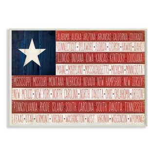 American Flag With States' Wall Plaque Art