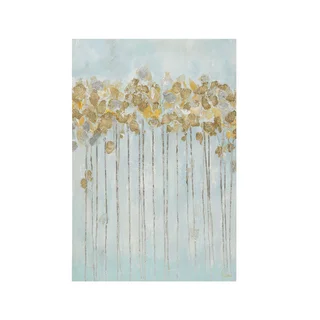 Madison Park Minted Forest Seafoam Gel Coated Canvas with Gold Foiling