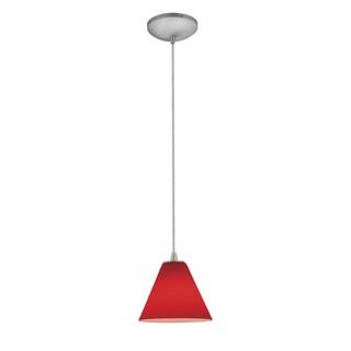 Access Lighting Martini Steel Integrated LED Cord Pendant, Red Shade