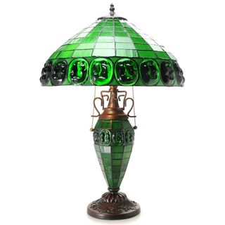 Leighton Double Lite Turtle Back Stained Glass Table Lamp