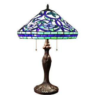 Warehouse Of Tiffany Multicolored Stained-glass 16-inch Tiffany-style Table Lamp