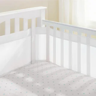 Breathable Baby White Mesh 14-inch Crib Liner