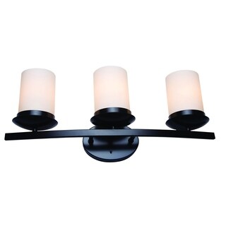 Tiffany Style Oil Rubbed Bronze Finish 3-light Vanity Light Fixture with White Opal Glass