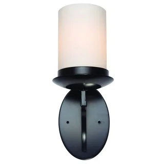 Y-Decor Tiffany-style 1-light Oil Rubbed Bronze Wall Sconce Light Fixture with White Opal Glass