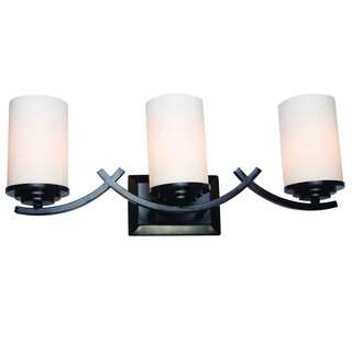 Brina Oil Rubbed Bronze Finish 3-light Vanity Light Fixture with White Opal Glass