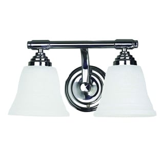 Bentley Polished Chrome Finish 2-light Vanity Light Fixture with White Frosted Glass