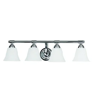 Bentley Polished Chrome Finish 4-light Vanity Light Fixture with Frosted Glass