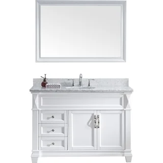 Victoria 48-inch White Marble Single Vanity Set Faucet