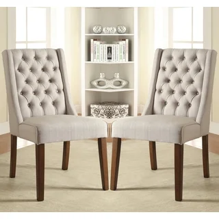 Salta Contemporary Button Tufted Wing Back Design Chairs (Set of 2)