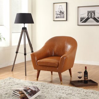 Madison Home Signature Collection Mid-Century Modern Bonded Leather Accent Chair