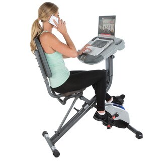 Exerpeutic WORKFIT 1000 Desk Station Folding Exercise Bike with Pulse Measurement
