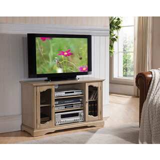 K&B Natural-colored Wood and Veneer Antique-style Television Stand