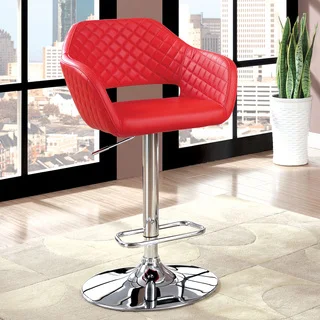 Furniture of America Vibrato Modern Tufted Faux Leather Height Adjustable Bar Chair
