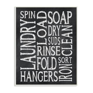 Laundry Words' Typography Chalk Look Wall Plaque Art