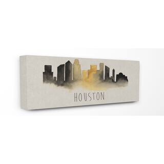 'Houston Skyline Silhouette' Stretched Canvas Wall Art
