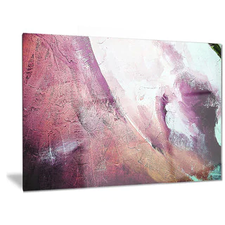 Designart 'White and Purple Texture' Abstract Metal Wall Art
