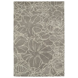 Hand-Tufted Seldon Taupe Floral Stencil Rug (9'0 x 12'0)