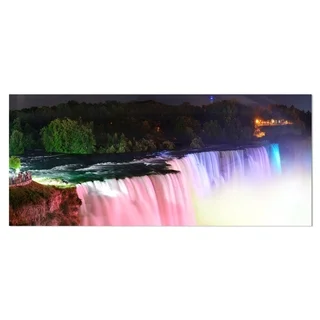 Designart 'Colorful Niagara Falls Panorama' Digital Art Metal Wall Art