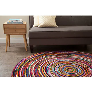 Jani Sula Multi Color Cotton Round Rug (8' Round)