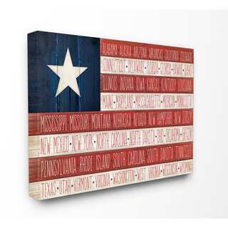 'American Flag With States' Stretched Canvas Wall Art