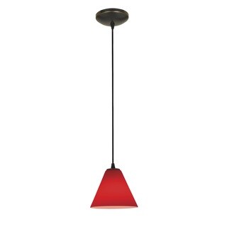 Access Lighting Martini Bronze Fluorescent Cord Pendant with Red Shade