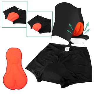 Zodaca Men Black/ Orange 3D Silicone Gel Padded Bike Bicycle Exercise Outdoor Cycling Shorts Pants