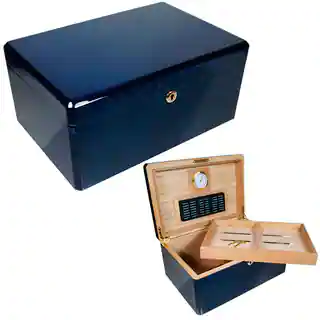 Cuban Crafters Colores Azul Blue Wood Humidor for 100 Cigars