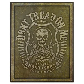 Vintage Metal 'Ghost Squad- Don't Tread on Me' Decorative Tin Sign