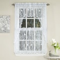 White Polyester Knit Lace Bird Motif Window Curtain Tiers, Valance and Swag Pair Options
