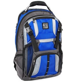 Ful Hexar Blue Nylon Dual-sided Adjustable-strap Laptop Backpack