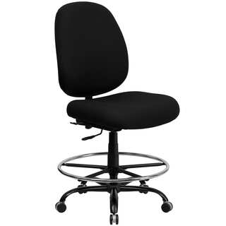 Tibi Black Finish Fabric Armless Office Chair