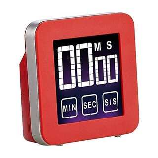 Cook N Home Red Aluminum Touch Screen Digital Kitchen Timer