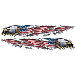 Pilot Automotive 7-inch x 40-inch USA Eagle RIP n Through Vehicle Car Decal Stickers