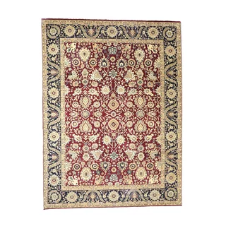 Somette Hand-knotted Kashan Red Oriental Wool Rectangular Area Rug (10' x 14')